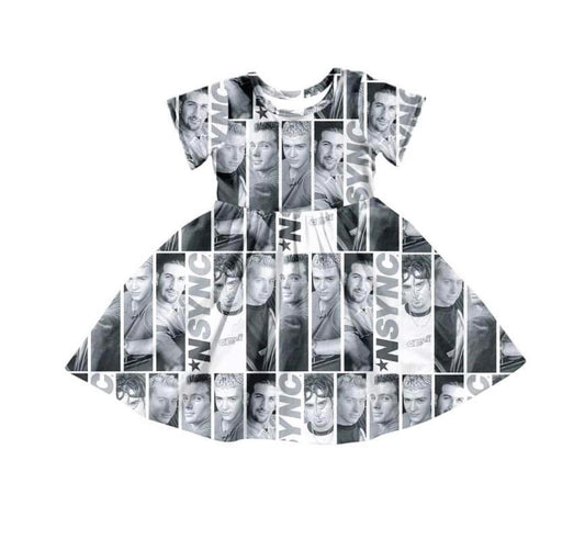 Baby Girls Grey Singer Knee Length Short Sleeve Dresses preorder(moq 5)
