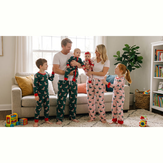 Family Children Adults Christmas Ducks Bamboo Pajamas Sets