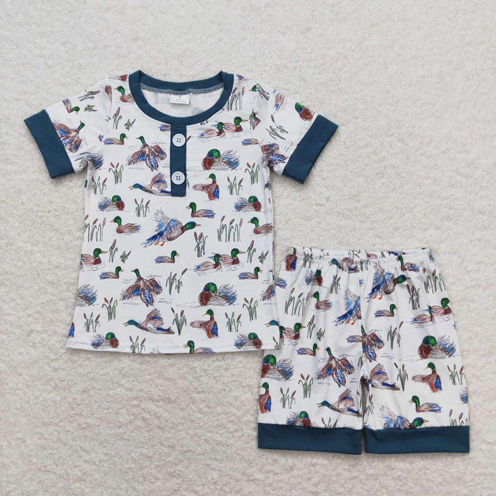 Baby Boys Ducks Short Sleeve Tee Shirt Top Shorts Pajamas Clothes Sets