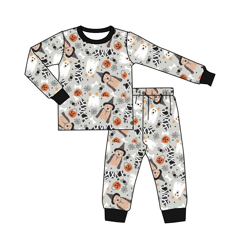 Baby Boys Halloween Dogs Shirt Pants Pajamas Clothes Sets Preorder(moq 5)