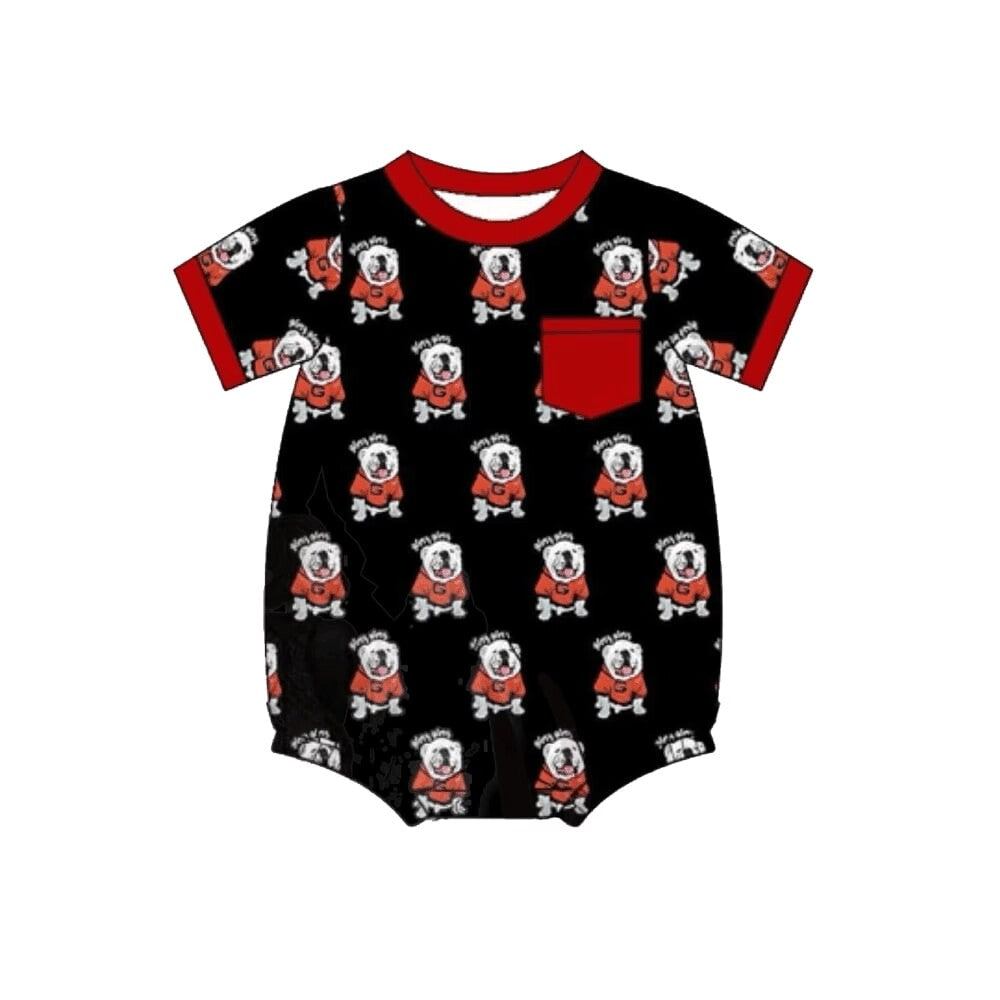 Baby Infant Boys Bulldogs Pocket Team Summer Rompers preorder(moq 5)