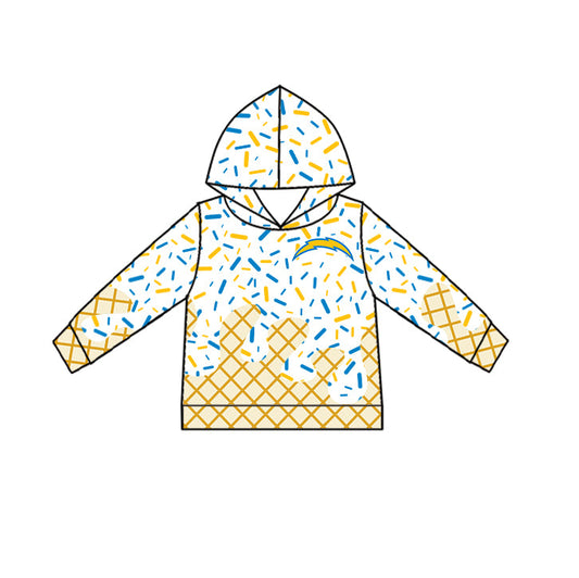 Preorder (moq 5)Baby Boys Drip Sprinkles Chargers Team Long Sleeves Hoodies Top