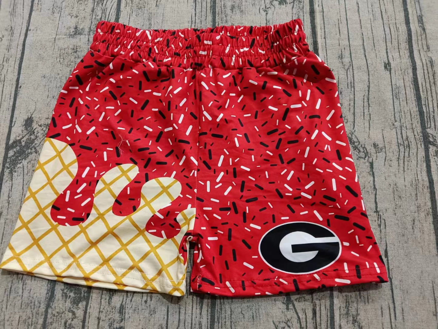 Preorder(moq 5) Baby Boys Red Sprinkles G Team Shorts Bottoms