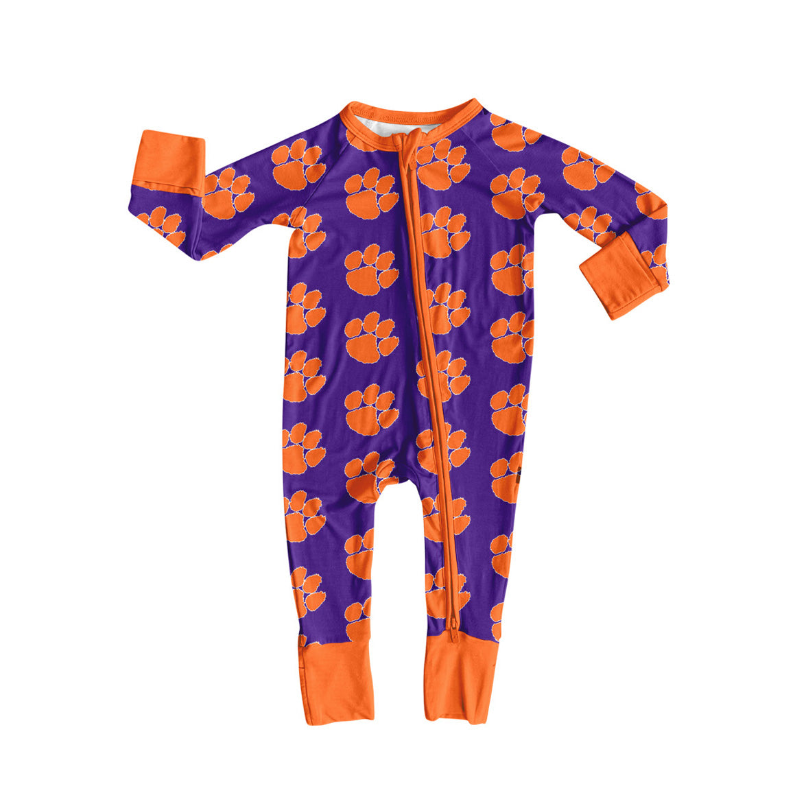Preorder moq 5 Baby Infant Boys Purple Long Sleeves Pawl Plaid Zipper Romper