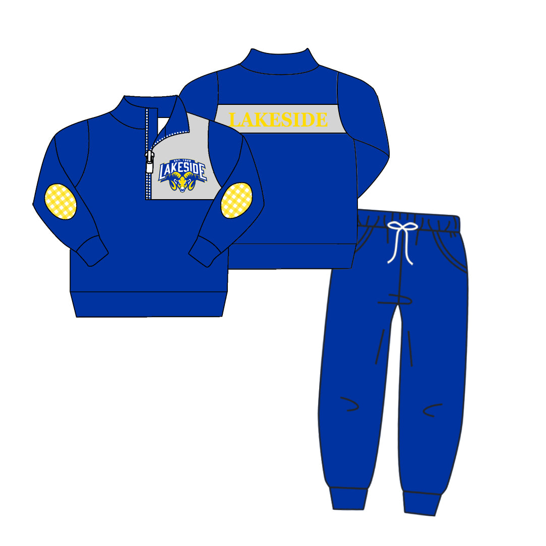 Preorder moq 5 Baby Boys Lakeside Team Shirt Top Pants Clothes Sets