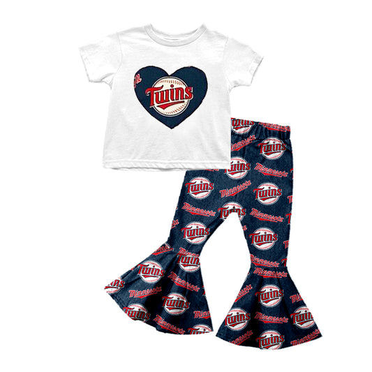 Baby Girls Baseball Team 15 Shirt Bell Pants Clothes Sets preorder(moq 5)