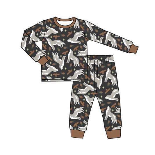 Baby Boys Wolf Bird Top Pants Pajamas Outfits Clothes Sets preorder(MOQ 5)