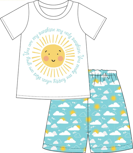 Baby Boys Sunshine Shirt Shorts Summer Clothes Sets preorder (moq 5)