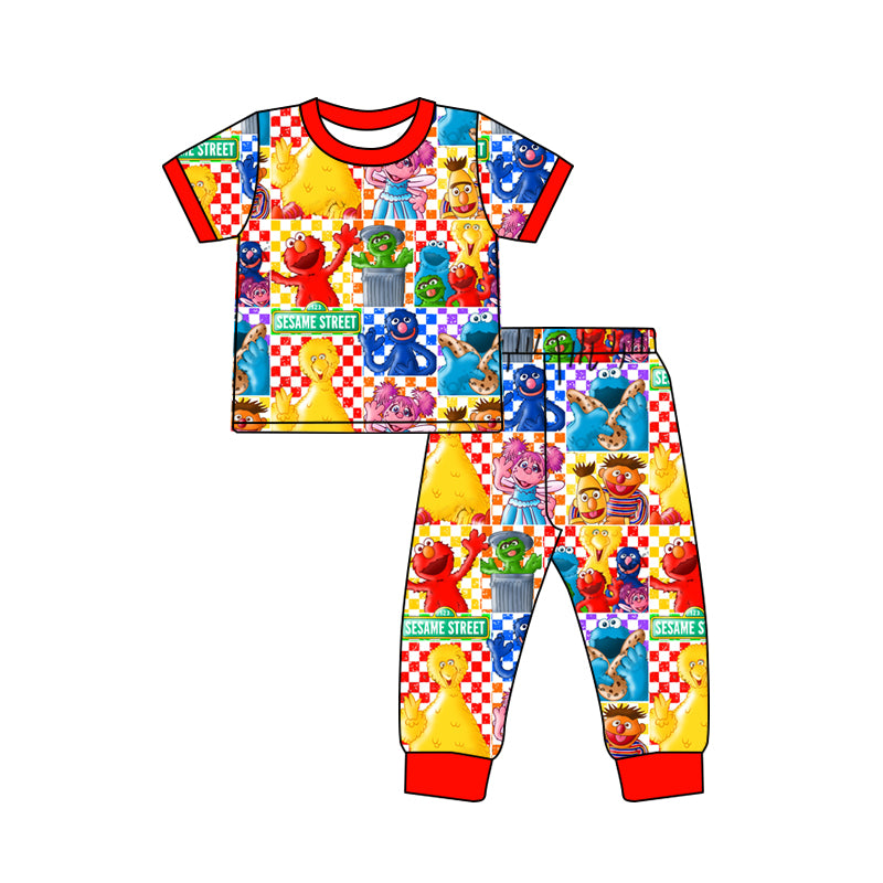 Baby Boys Cartoon Animal Short Sleeve Top Pants Pajamas Clothes Sets preorder(moq 5)