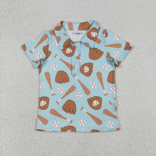 Baby Boys Baseballs Team Button Polo Shirts Top