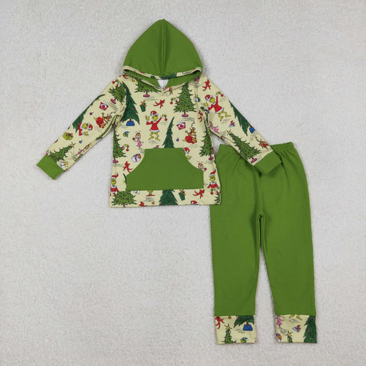 Baby Boys Grin Trees Pocket Hoodie Leggings Christmas Clothes Sets