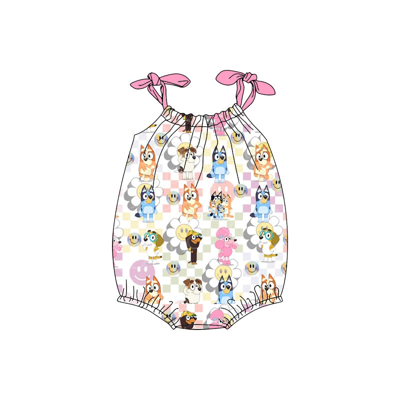 Baby Infant Girls Colorful Dogs Halter Rompers preorder(moq 5)