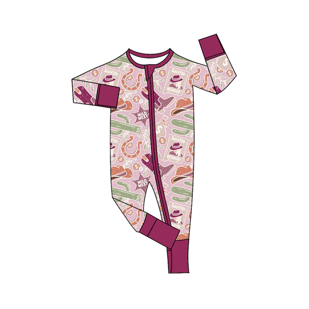 Baby Infant Girls Wild Western Cactus Rompers preorder(moq 5)