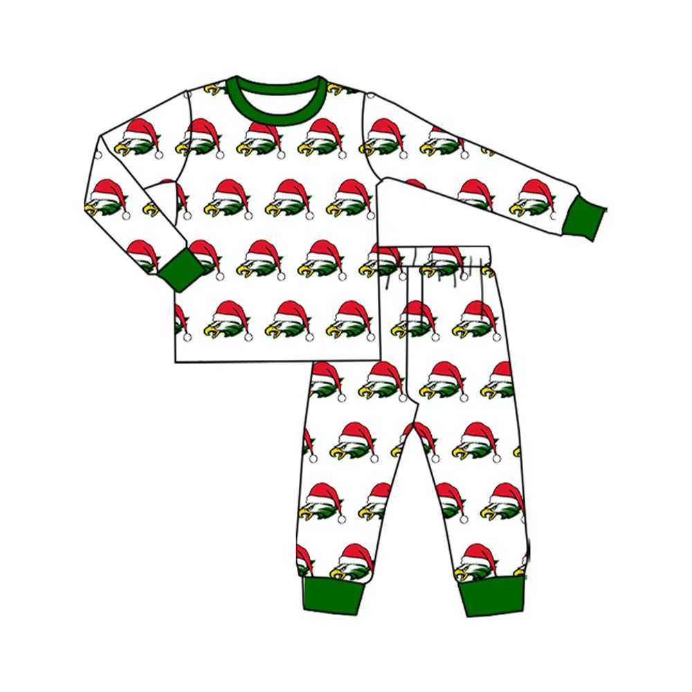 Preorder(moq 5) Baby Kids Eagle Team Christmas Top Pants Lounge Wear Pajamas Sets
