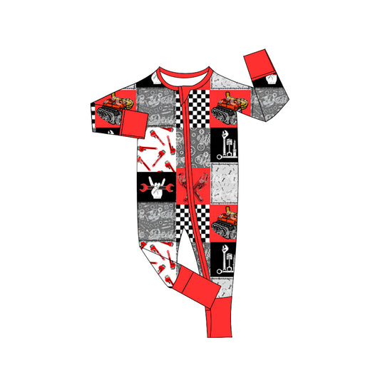 Baby Toddler Red Tool Long Sleeve Zip Rompers preorder(moq 5)