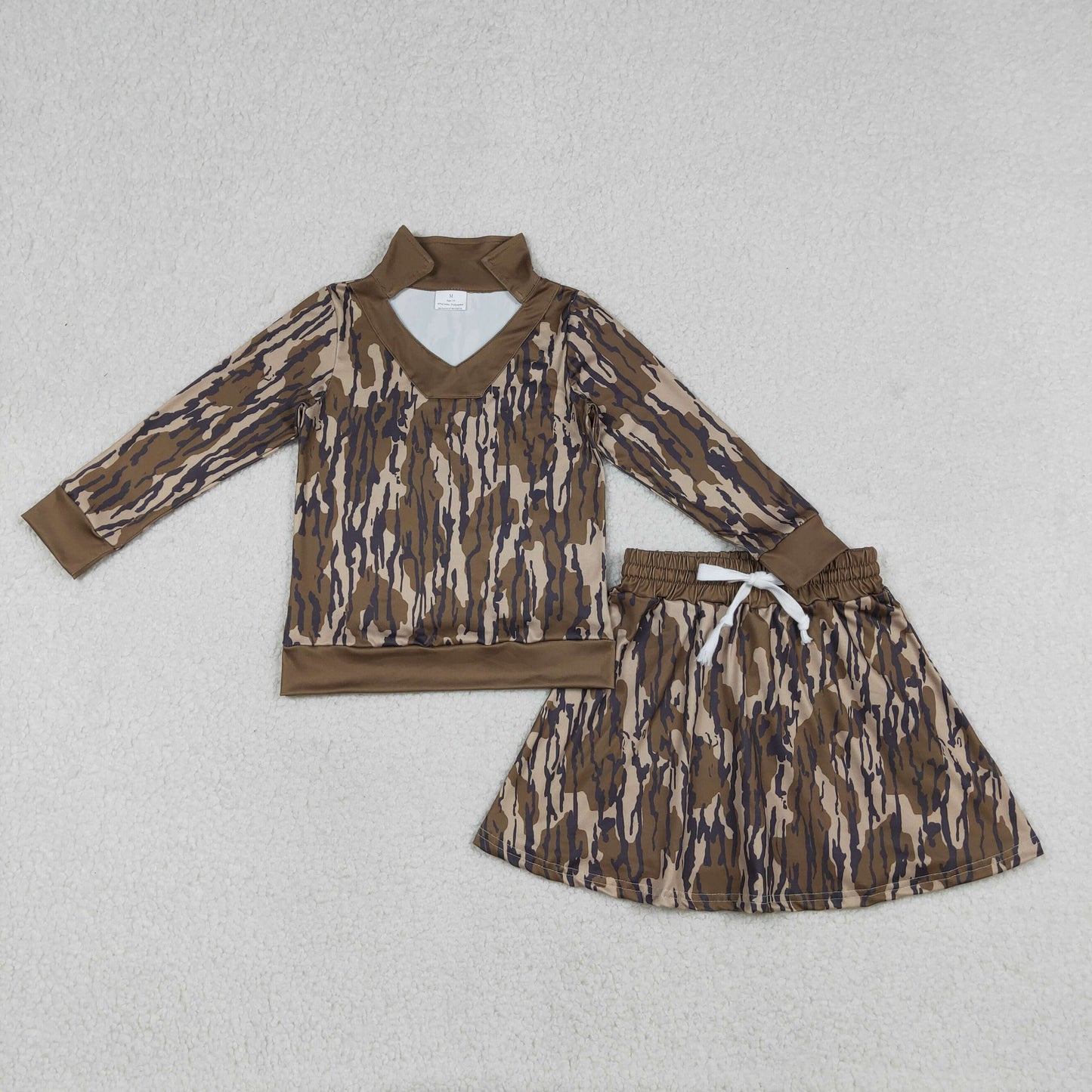 Baby Girls Olive Camo Long Sleeve Top Skirts Shorts Hunting Clothes Sets