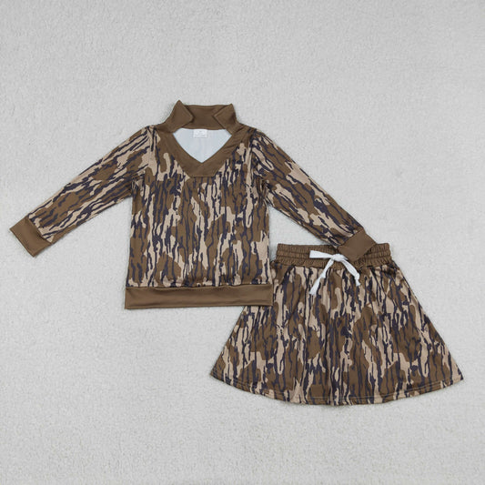 Baby Girls Olive Camo Long Sleeve Top Skirts Shorts Hunting Clothes Sets