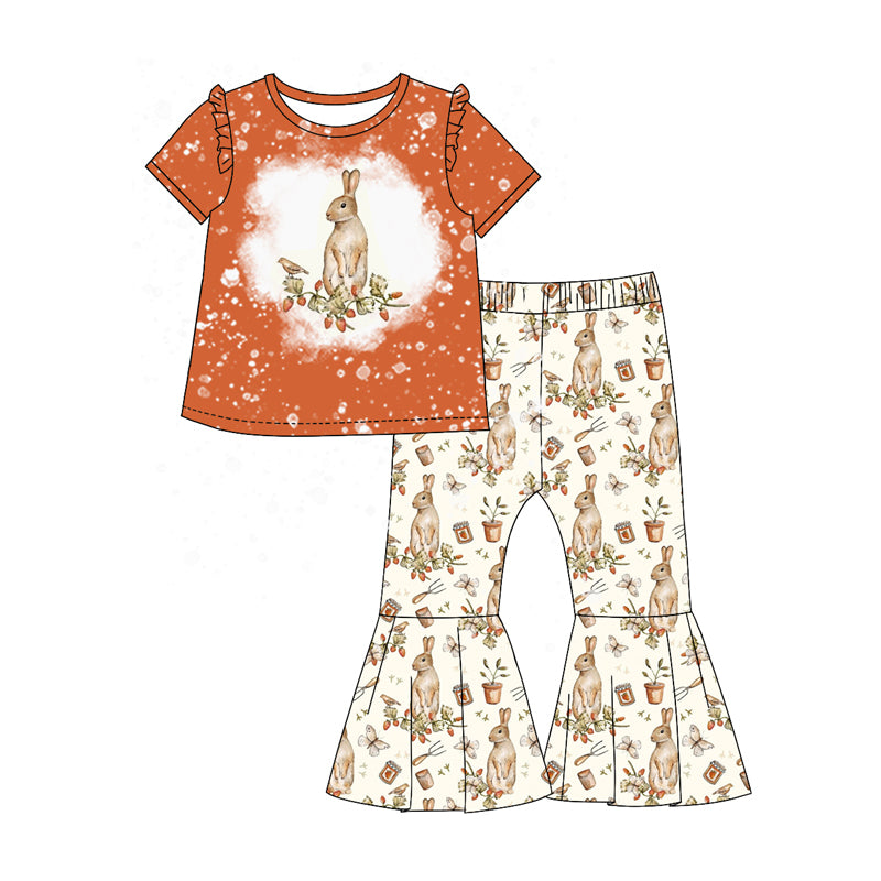 Baby Girls Easter Rabbit Top Bell Pants Clothes Sets preorder(MOQ 5)