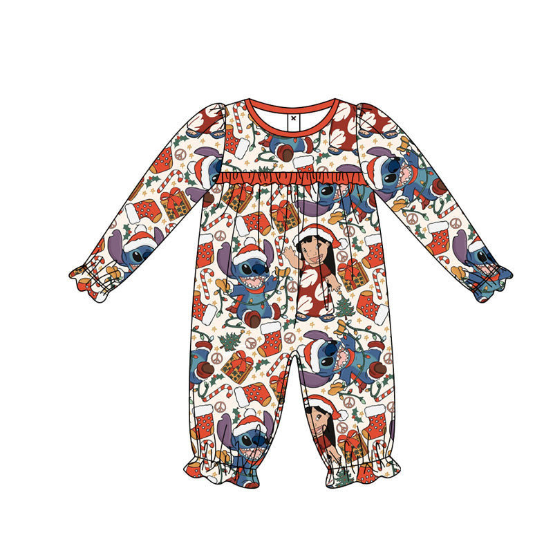 Baby Infant Girls Christmas blue animal Rompers preorder(moq 5)