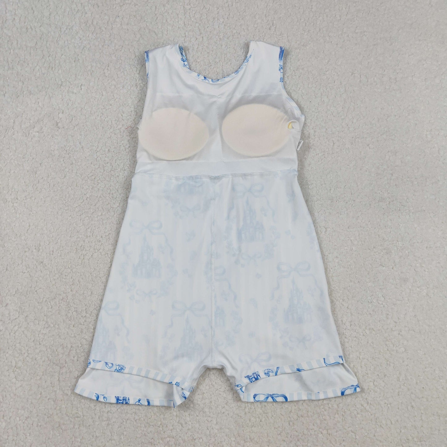 Baby Girls Blue Bows Castles Checked Yoga Active Shorts Knee Length Dresses