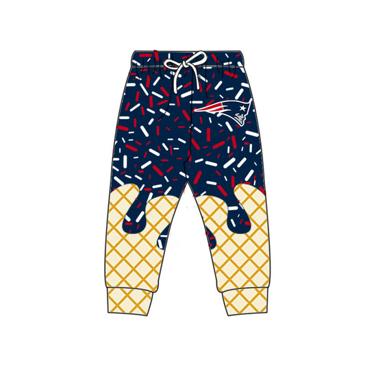 Preorder (moq 5)Baby Boys Drip Sprinkles Navy Patriots Team Jogger Pants Bottom