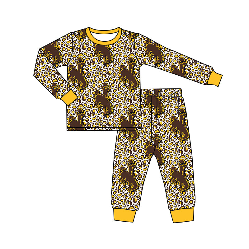 Baby Kids Western Rodeo Horse Top Pants Pajamas Clothing Sets preorder(MOQ 5)