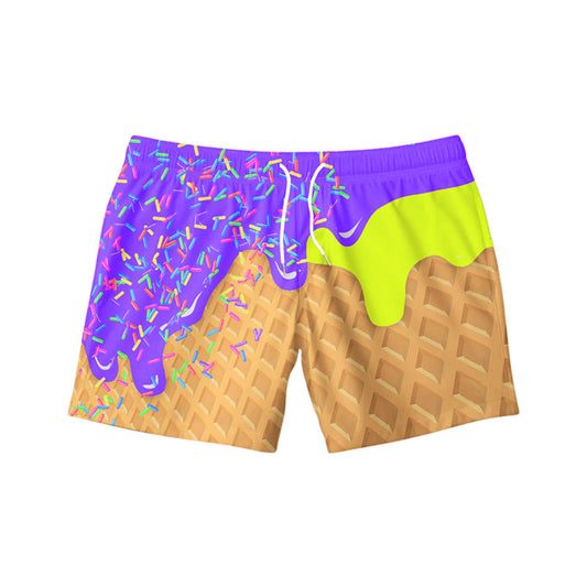 Preorder moq 5 Baby Boys Purple Chocolate Drips Shorts Bottoms