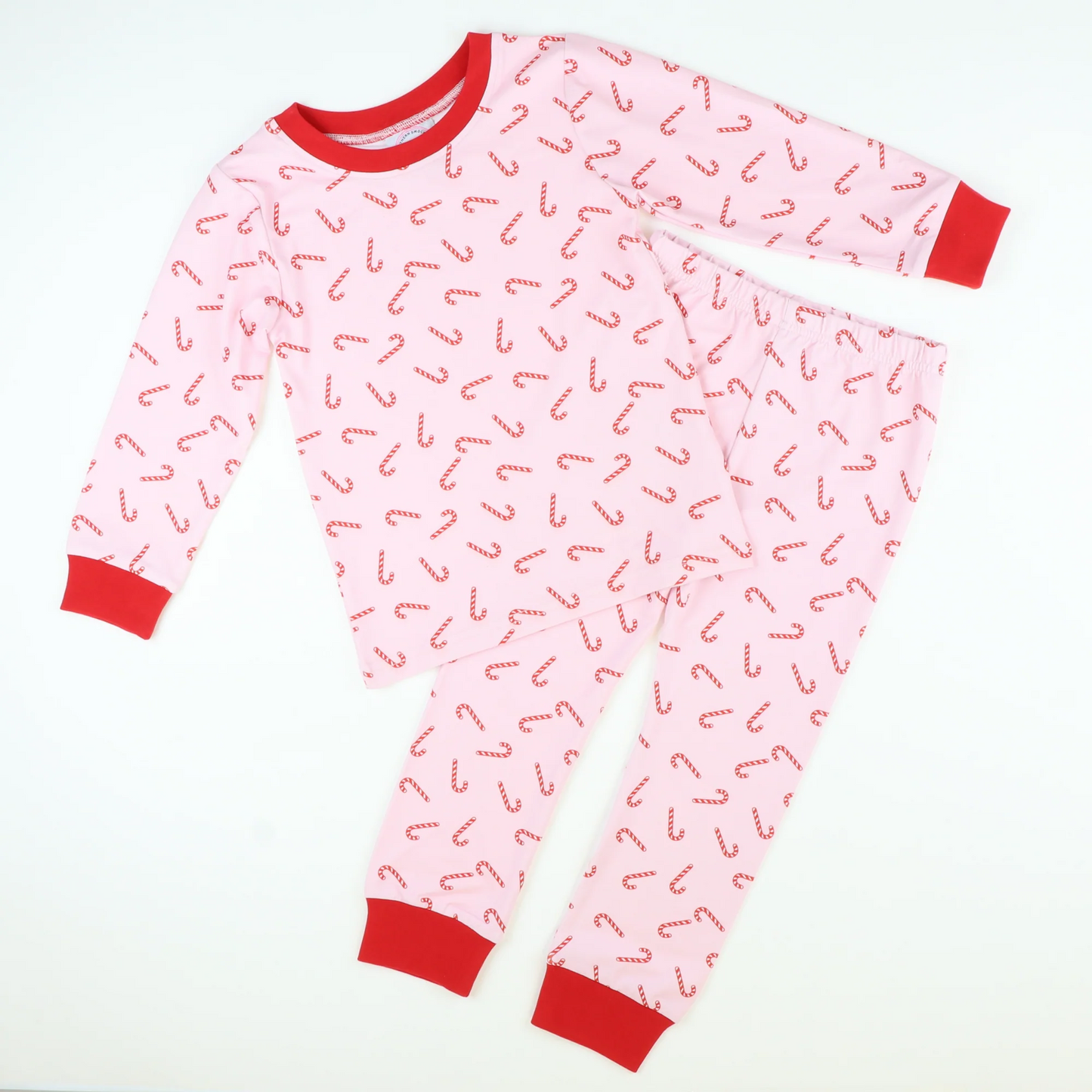 Baby Girls Christmas Candy Cane Shirt Pants Pajamas Clothes Sets Preorder(moq 5)