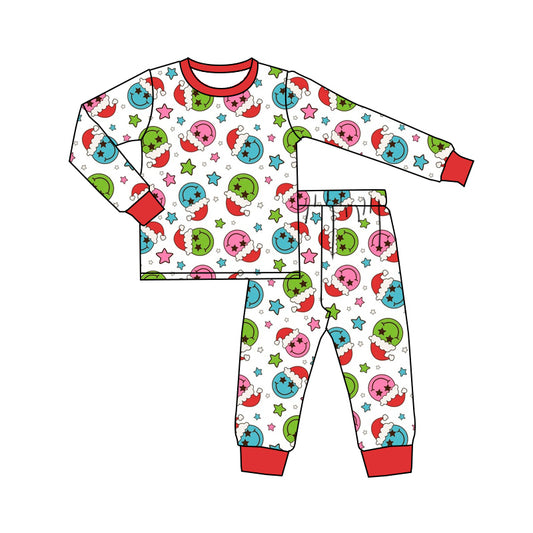 Baby Boys Christmas Smile Shirt Pants Pajamas Clothes Sets Preorder(moq 5)