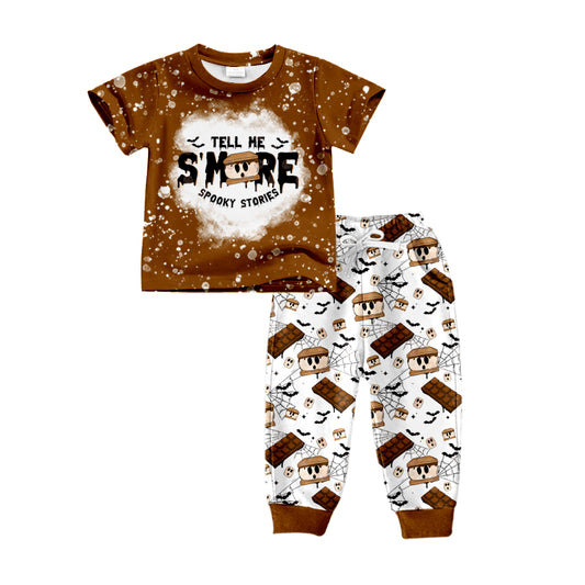 Baby Boys Halloween Smore Tops Pants Outfits Sets Preorder(moq 5)