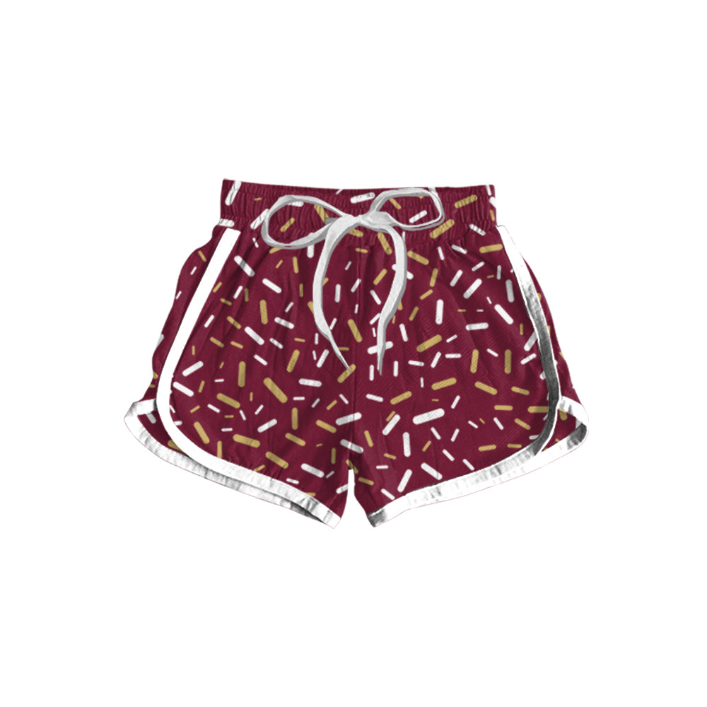 Preorder(moq 5) Baby Girls Red Yellow Sprinkles Team Shorts Bottoms