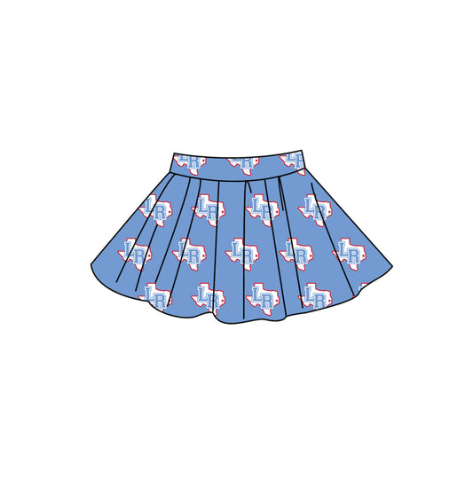 Preorder (moq 5)Baby Girls Blue LR Team Skirt Shorts Bottom
