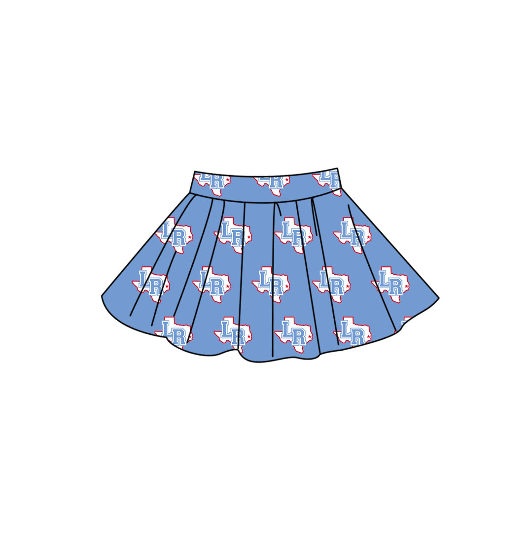 Preorder moq 5 Adult Women Blue LR Team Skirt Shorts Bottom