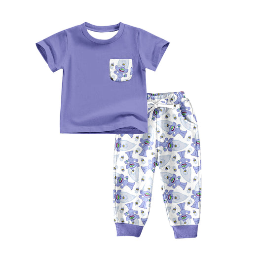 Baby Boys Hiar Monster Tee Shirts Top Pants Clothes Sets preorder(moq 5)