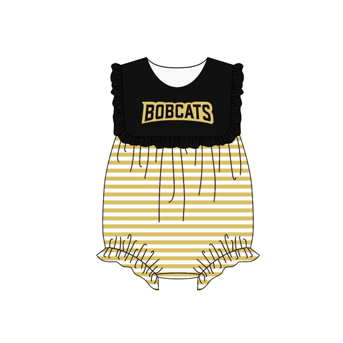 Preorder(moq 5)Baby Infant Girls Bobcats Team Sleeveless Rompers