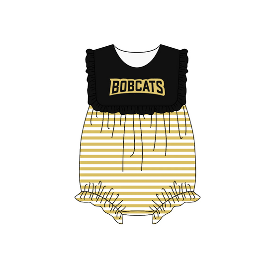Preorder(moq 5)Baby Infant Girls Bobcats Team Sleeveless Rompers