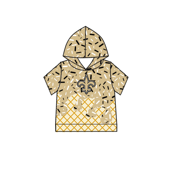 Preorder (moq 5)Baby Boys Drip Sprinkles New Orleans Saints Team Short Sleeves Hoodies Top