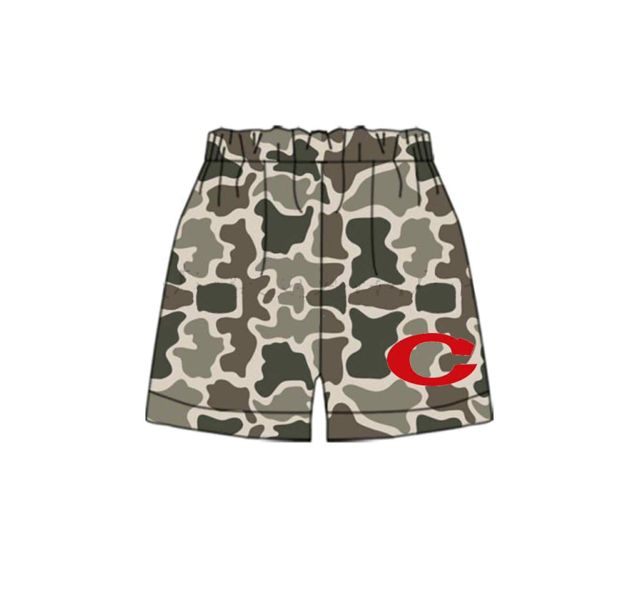 Preorder(moq 5) Baby Boys Camouflage Red C Team Sports Shorts