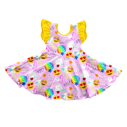 Baby Girls Flutter Sleeve Smiles Knee Legnth Dresses preorder (moq 5)