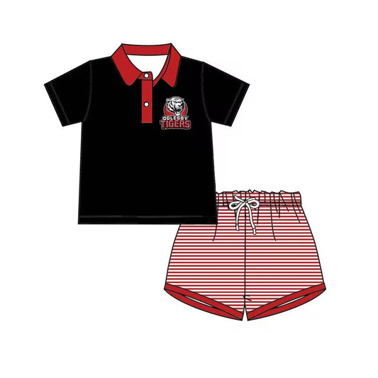 Baby Boys Tigers Buttons Shirt Shorts Clothes Sets Preorder(moq 5)