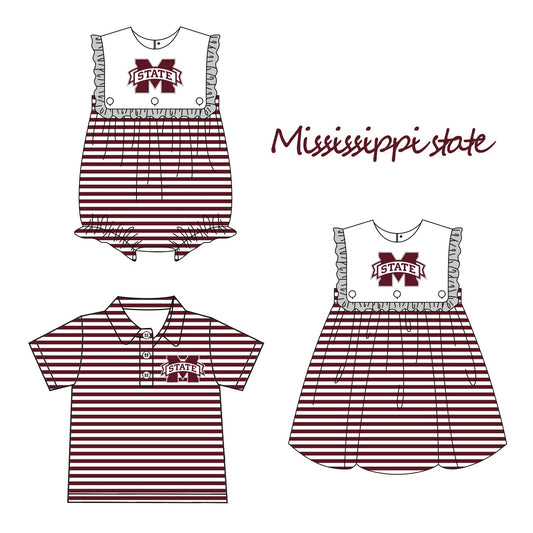Custom moq 5 Football Item Mississippi Sibling Clothes