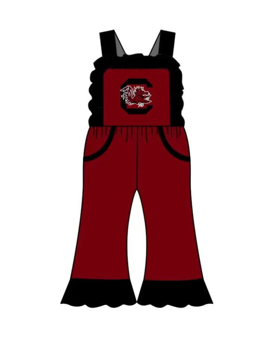 Preorder (moq 5)Baby Girls Strap Red Bulls C Pockets Team Jumpsuits