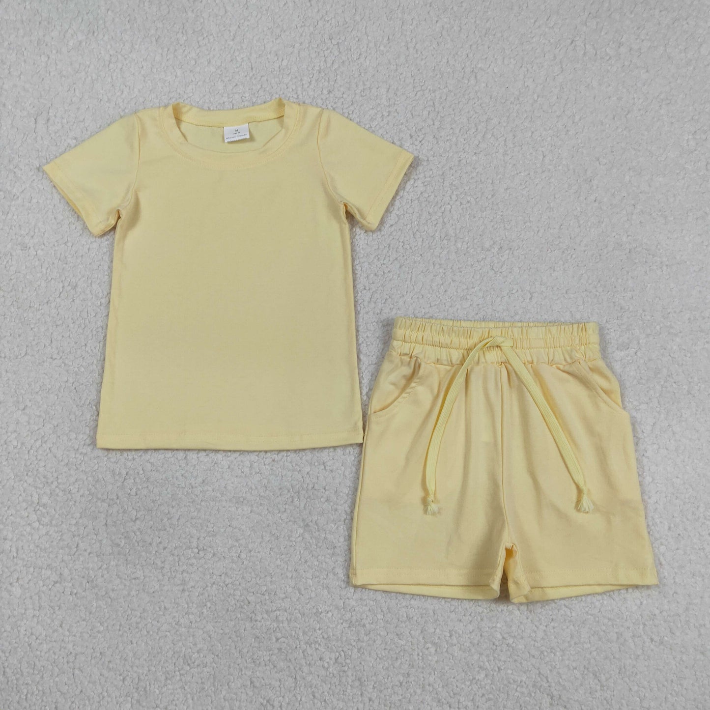 Baby Boys Yellow Short Sleeve Shirts Top Pockets Shorts Clothes Sets