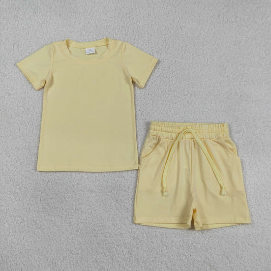 Baby Boys Yellow Short Sleeve Shirts Top Pockets Shorts Clothes Sets