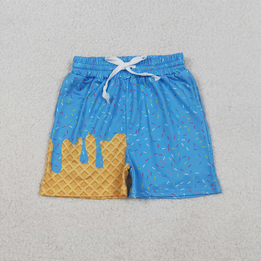 Baby Girls Blue Ice Cream Drip Summer Shorts Bottoms