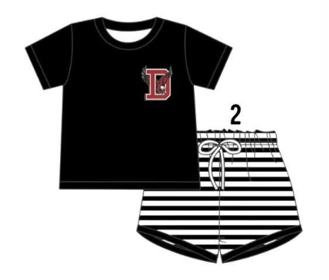 Preorder (moq 5)Baby Boys Black eagles Team Top Short Team Clothes Sets