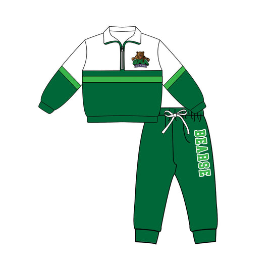 Preorder (moq 5)Baby Boys SMA Bears Zip Pullovers Jogger Team Clothes Set