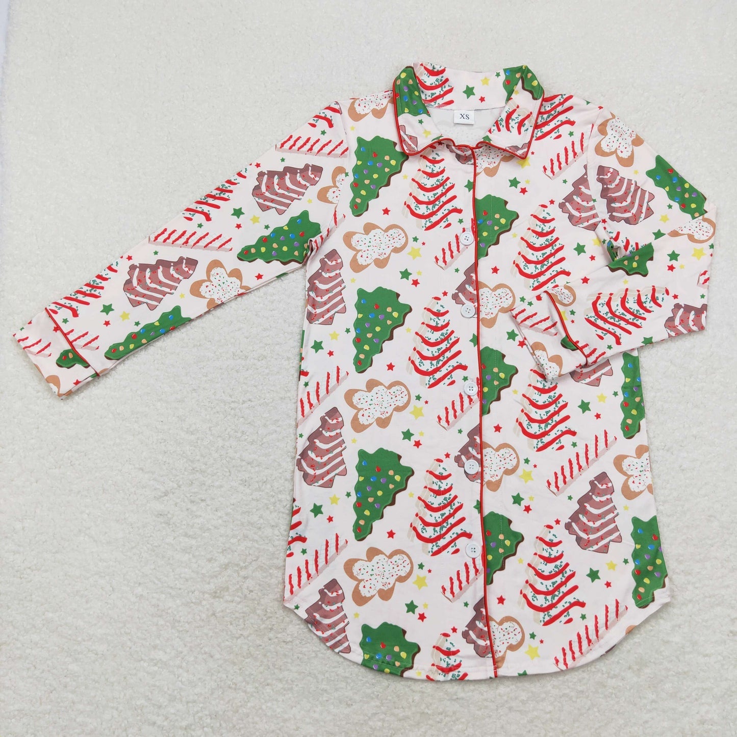 Family Christmas Tree Cake Shirt Pants Bamboo Rompers Pajamas Clothes Sets