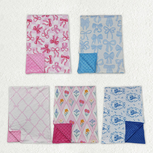 Sibling Baby Kids Colorful Bows Flowers Blankets