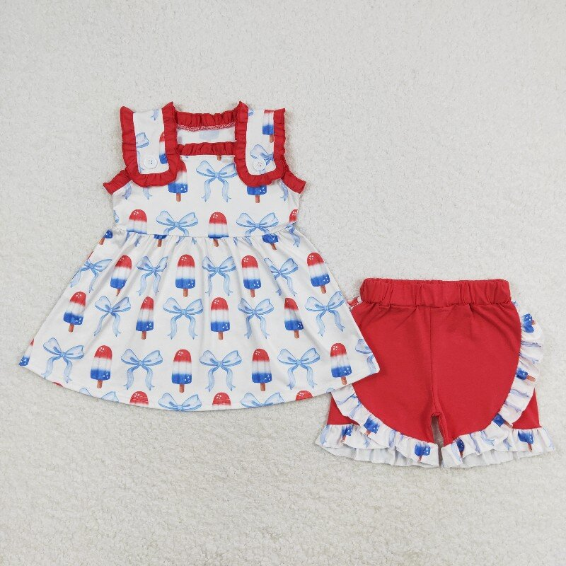 Baby Girls Popstick Bows Sibling Sister Rompers Clothes Sets